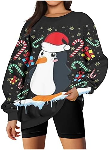 Дамски Коледна Hoody Оверсайз, Графични Свитшоты Y2k, Мода Есен Дрехи Големи Размери С Дълъг Ръкав