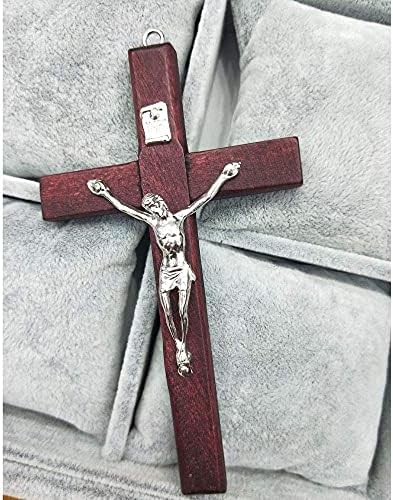 Стенен католически Кръст с Разпятието CHENGXIN, 3 опаковки, Малък Дървен Кръст с Исус за Домашен интериор, 4.7 инча