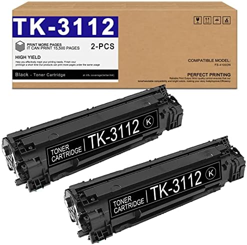 (2 опаковки, черен) TK-3112 (1T02MT0US0) Съвместим тонер касета TK3112 за подмяна на касетата с тонер за принтер
