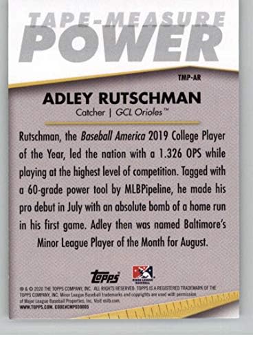 Дебютная Рулетка Topps Pro 2020 за измерване на мощността на SVN-Търговска картичка футболист AR Adley Rutschman RC
