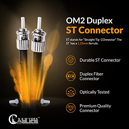 Оптичен кабел | LC-ST мулти-режим пълен Дуплекс Свързващ кабел OM2 като 50 / 125μm | 3 М (9,84 фута) 10 gb оптичен кабел (оранжев)