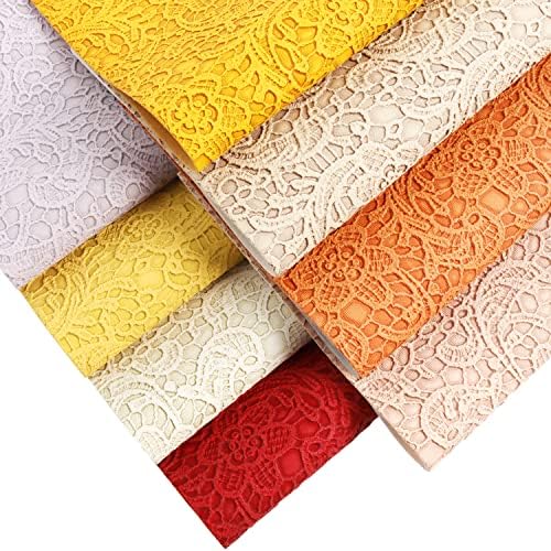 Кърпи от изкуствена кожа с релефни ZAIONE: Обикновена Кожени Кърпи с цветя текстура, 8 бр./компл., 8x12 См, формат А4, Смесени