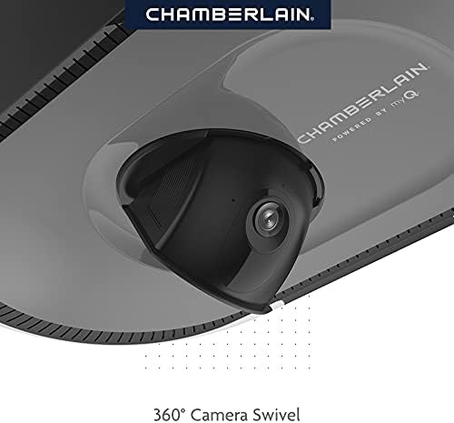 Вградена камера Chamberlain B4643T Smart-Управление от смартфон MyQ-Сверхшумный, мощен ремъка, Открыватель гаражни врати син цвят