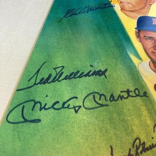 Красива Голяма фотография на клуба 500 Хоумран с Подпис на Мики Мэнтла и Тед Уилямс PSA - Снимки на MLB с автограф