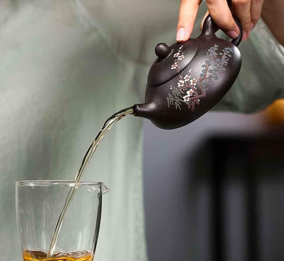 SDFGH Лилаво Глинен Чайник, Ръчна изработка с шариковым дупка, Филтър чайник, Китайски Чай набор от Zisha, Кана за чайна церемония (Цвят: D, размер: 1 бр.)