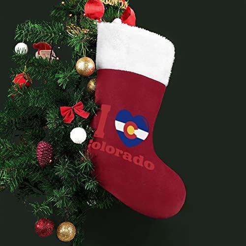 Аз Обичам Колорадски Коледен Окачен Отглеждане Чорапи за Коледно Камина Празничен Начало Декор