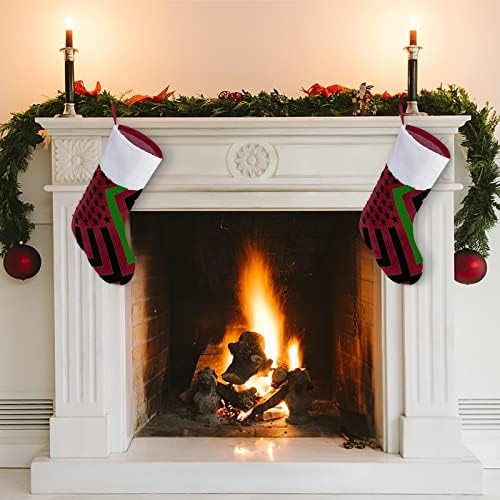 Зелена Тънка Линия Флаг Линейщика САЩ Коледни Окачени чорапи Чорапи за Коледно Камина Празничен Начало Декор