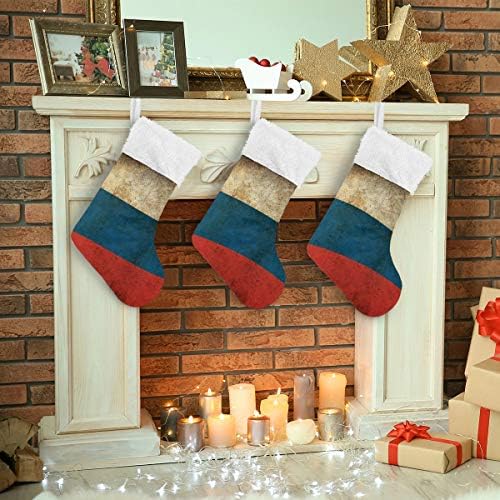 Коледни Чорапи с Колумбийското ретро Флага PIMILAGU, 1 Опаковка, 17,7 инча, Окачени Чорапи за Коледна украса