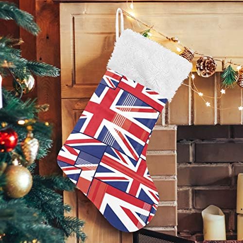 Коледни Чорапи PIMILAGU с Британския Флаг, 1 Опаковка 17,7 инча, Окачени Чорапи за Коледна украса
