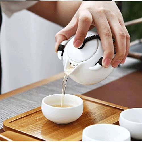 Китайски Чай HOUKAI Чай Кунг-фу Керамични Преносим Порцеланов Чайник Чай Gaiwan Чаени Чаши За Чайна Церемония Чай инструмент (Цвят: Onecolor, размер: 22 * 14 * 9 см)