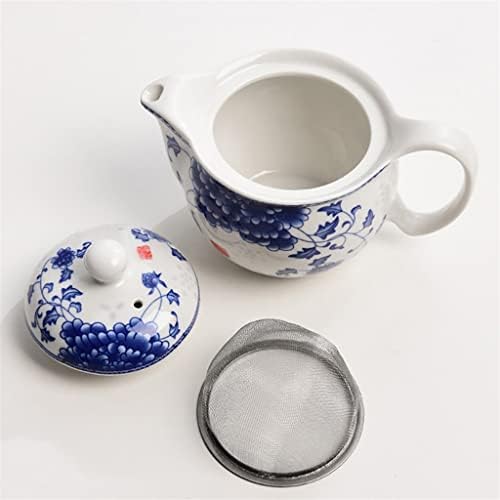 КУТДЫК Синьо в синьо-бял порцелан чайник, керамичен чайник, чай кунг-фу, порцелан чай цветя кана