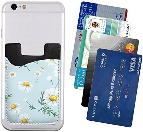 Калъф за телефон Daisy, Държач за карти, Самоклеящийся калъф за кредитни карти от изкуствена кожа ID за задния панел на смартфона е с размер 2,4x3,5 инча