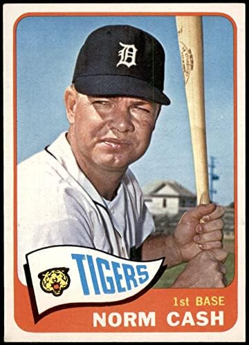 1965 Topps # 153 Норми Кеш Детройт Тайгърс (Бейзболна картичка) EX/MT+ Тайгърс