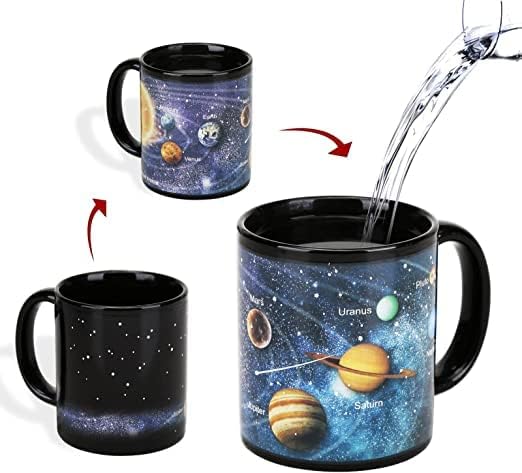 Mikam Int Активният Топло Магическа чаша за смяна на Слънчевата система. Подарък за всеки повод. Космически Любовник