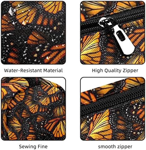 Молив случай GUEROTKR, Калъф За Моливи, Пеналница, Естетичен молив случай, абстрактен ретро-оранжево, безшевни модел под формата на пеперуда