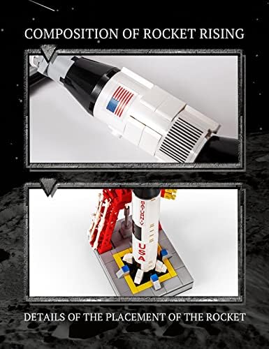 Набор от градивни блокове SEMKY Space Серия Saturn V Space Rocket MOC, (425 броя), Модел на космическа ракета, Подаръци