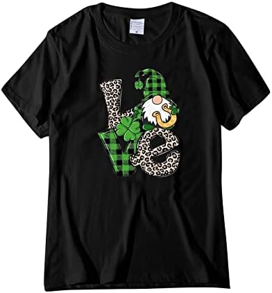 Ризата на Деня на Св. Патрик за Жени, Тениски с Джуджетата, Леопардовые Ризи с Кръгло Деколте и Къс Ръкав, Ризи с Шарките