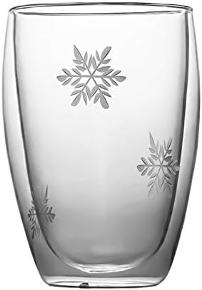 Стъклени Чаши с двойни Стени NAPPA, Чаши за Кафе, Чаши за Пиене Tumbler, Серия Natural Paradise (сняг)