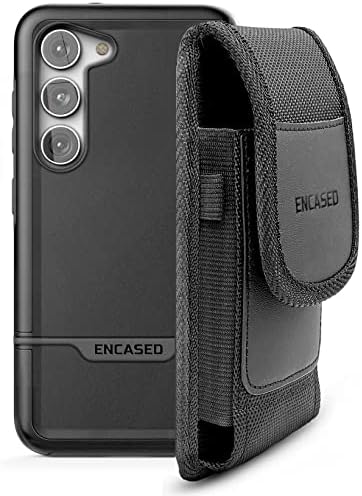 Калъф за телефон в джоба с противоударным покритие на Samsung Galaxy S23 Plus - Бунтовник Armor с кобур от балистични найлон за носене (черен)