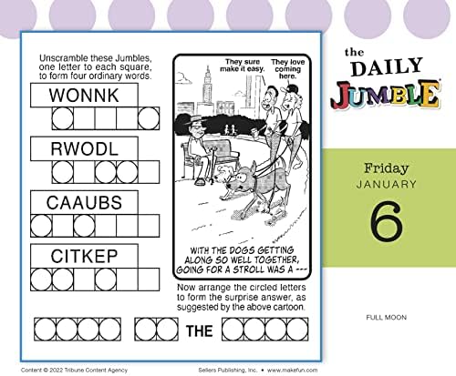 Ежедневна настолен календар The Daily Jumble 2023 в кутия, 6 x 5