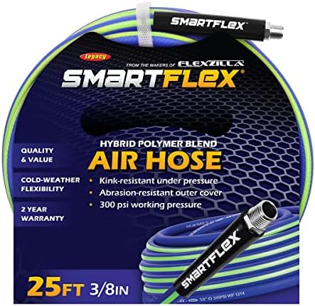 Въздушен маркуч SmartFlex, 3/8 инча x 25 фута, Хибриден, Синьо - HSF3825BL2