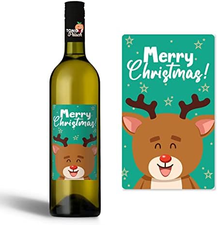 Коледна Етикет за бутилка вино - Весела Коледа - Коледа е за Тайната на дядо коледа - Празнична издател - за колеги - WBL39