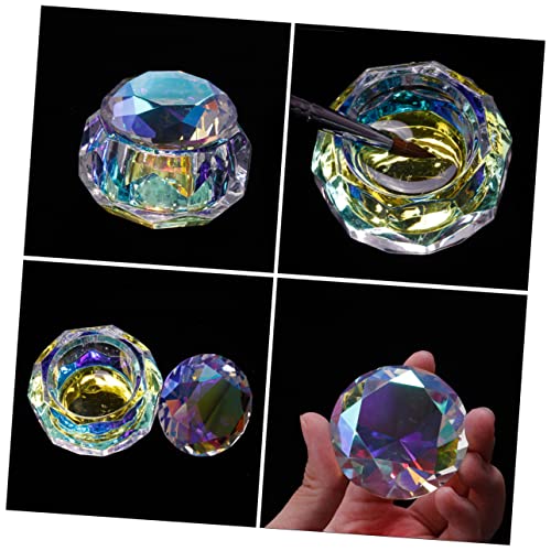 FOMIYES Кристален Стъклен Прах Dappen Dish Стъклена Кристален чаша за нокти Органайзер за съхранение Прах за