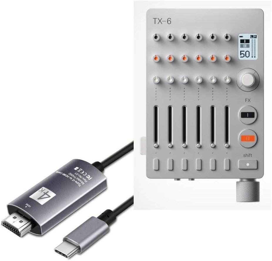 Кабел BoxWave е Съвместим с Тийнейджърката Engineering TX-6 (кабел от BoxWave) - Кабел SmartDisplay - USB Type-C-HDMI (6 фута), USB кабел C / HDMI за Тийнейджърката Engineering TX-6 - катранен
