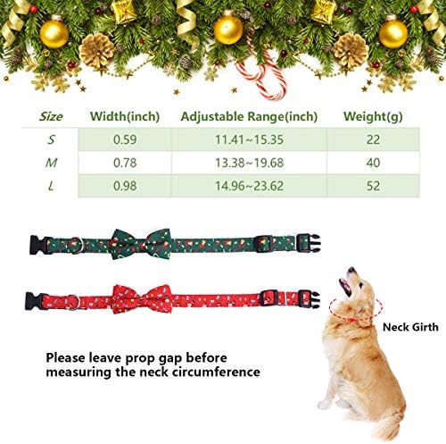 Vehomy 2 бр. Коледни Нашийници за кучета с Пеперуда Нашийник за кучета с Коледни Звънчета Дядо Коледа Модели Регулируем