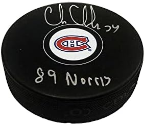 КРИС ЧЕЛИОС подписа шайбата Монреал Канадиенс - 89 дена Норис с автограф в НХЛ