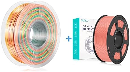 Конци за 3D-принтер SUNLU Rainbow Silk PLA + и PLA Meta Pink, Конци за 3D печат PLA + 1,75 мм, бобини с тегло 1 кг (2,2 кг), Дъгова