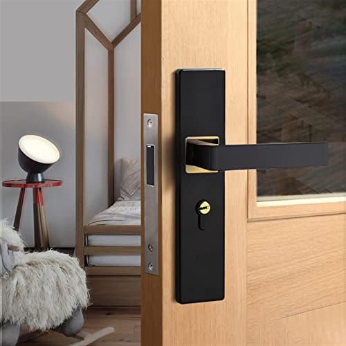 Черно Тъпо Система за заключване на вратите за Спалня с ключове, Защитно заключване на дръжките на входните врати,