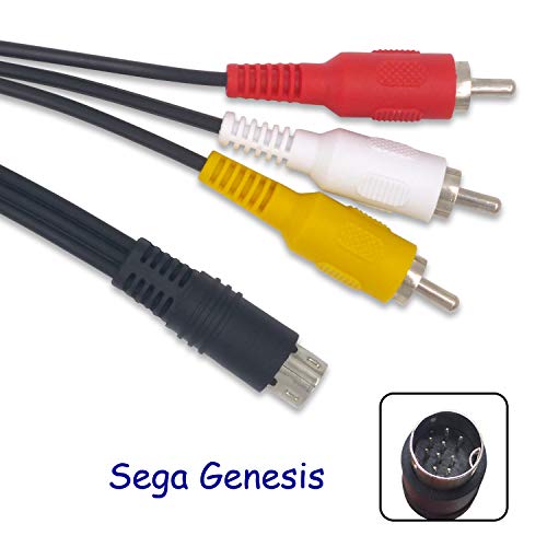 SJ @ JX Стандартен AV кабел за Sega Genesis 2,4 М 7,9 Метра за Аудио-Видео Кабел RCA TV Жак за Sega Genesis 2 и