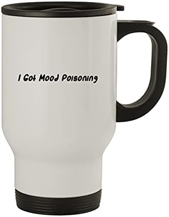 Molandra Products I Got Mood Poisoning - Пътна Чаша от Неръждаема Стомана за 14 грама, бяла