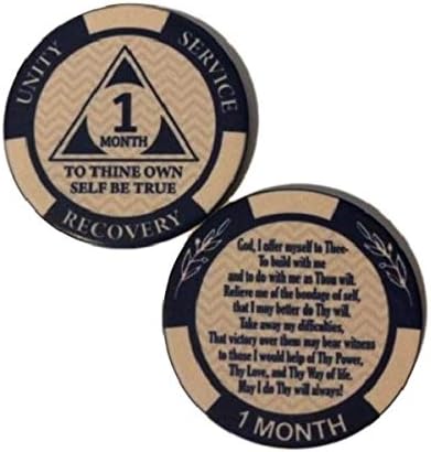 Чип AA 1 месец Молитва третата стъпка на гърба 30-дневен чип трезвост Месечни монети AA