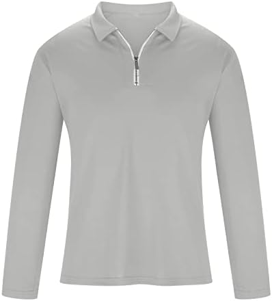 Мъжки Модни Ризи с цип, Ежедневни Ризи за голф с дълъг ръкав, Оборудвана Пуловер с Отложным яка, Обикновена Върховете