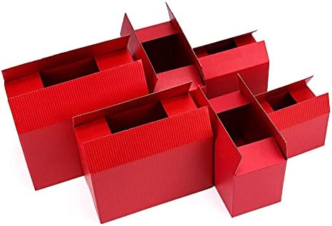 LPHZ914 5pcs/10pcs червена картонена кутия от гофрирана хартия за съхранение, Малка кутия, опаковка за украшения, подарък кутия,