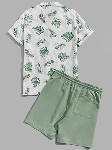 Мъжки дрехи Verdusa от 2 теми, Риза с Тропически принтом и къси Панталони с завязками на талията, Комплекти