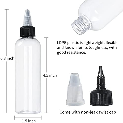Пластмасови бутилки за изстискване FVLFIL XPIWHTOW в опаковката 32 Броя (Shekure) Флакон-Краен-Апликатор за Прозрачно