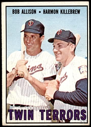 1967 Topps # 334 Twin Terrors Хармън Киллебрю /Боб Елисън Миннесотские близнаци (Бейзболна картичка) СПРАВЕДЛИВИ близнаци