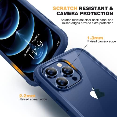Miracase Разработена за iPhone 12 Pro Max, Здрав калъф за целия корпус с вградена сензорна защита на екрана от надраскване,