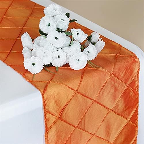 Бальзовый кръг 12x108 оранжев цвят, Настолна Пътека Pintuck, Спално Бельо за Сватбени партита
