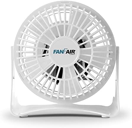 Високоскоростен Персонален вентилатор FanFair Mini, 4-Инчов Вентилатор, Тихо Охлаждане, Подови Феновете с наклон нагоре и