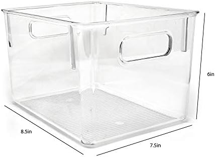 Исаак Jacobs 3 опаковки Средни Прозрачни контейнери за съхранение, с дръжка, Пластмасов Органайзер за дома или хладилника /