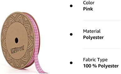 Полотняная лента NOYI TRAXD 25 ярда Във всеки един свитък с тканым границата от полиестер (3/8 инча, розово)