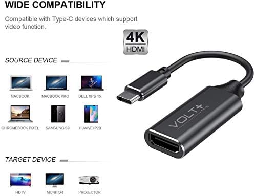 Работи от комплекта на VOLT PLUS ТЕХНОЛОГИИ 4K, HDMI USB-C е съвместим с професионален водач Jabra Evolve2 85 с цифрово