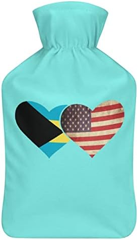 Бутилки с гореща Вода с Багамским Флаг и Флага на сащ, Гума Пакет за Топла Вода със Сладка капак за облекчаване на