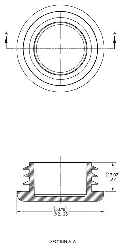 Тапи 99196139 Накрайник за кръгла тръба, Пластмасови, за кръгла тръба с диаметър 2,125 , дебелина на стената 10-16 GA , CCF-2