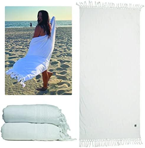 South Bay Beach Life™ - Плажна кърпа голям размер от плюш за възрастни - Индивидуални Памучни кърпи размер XL с пискюли