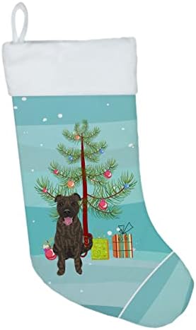 Съкровищата на Каролина WDK3108CS Питбул Тигрови 1 Коледен Чорапи, Чорапи за висящи пред Камината, Коледен Сезон